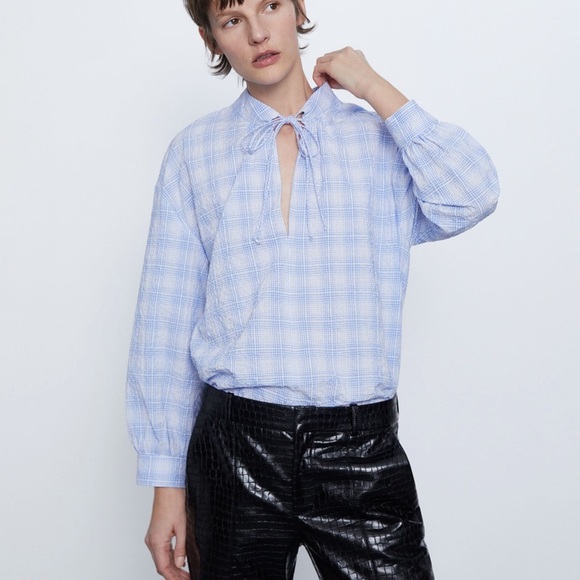 NWT Zara plaid blouse - Picture 7 of 16